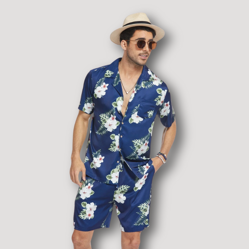 Hawaii Set Kraag Shirt en Korte Broek Zomer Outfit