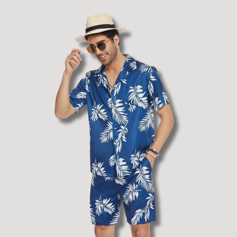 Hawaii Set Kraag Shirt en Korte Broek Zomer Outfit