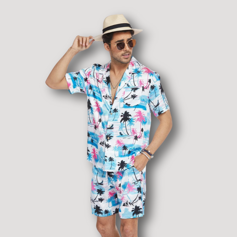 Hawaii Set Kraag Shirt en Korte Broek Zomer Outfit