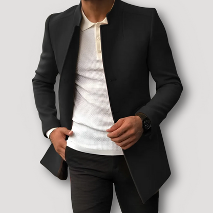 Open Voorkant Smart Casual Slim Fit Zwart Blazer Heren