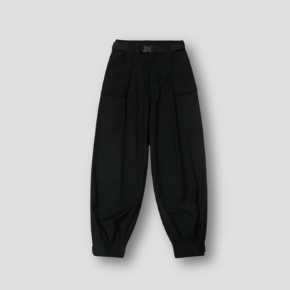 Gesp Riem Hoog Getailleerd Straight Leg Cargo Pants Heren