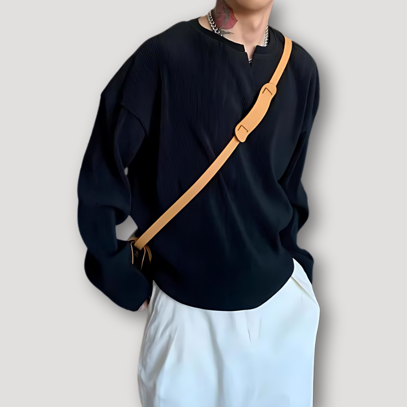 Geribbeld Relaxed Lange Mouw Minimalistisch Sweater