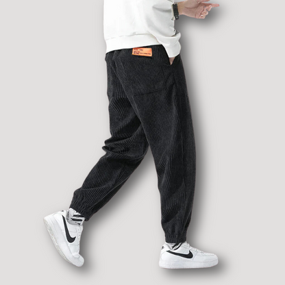 Casual Ribbed Textuur Ontspannen Fit Corduroy Jogger Broek