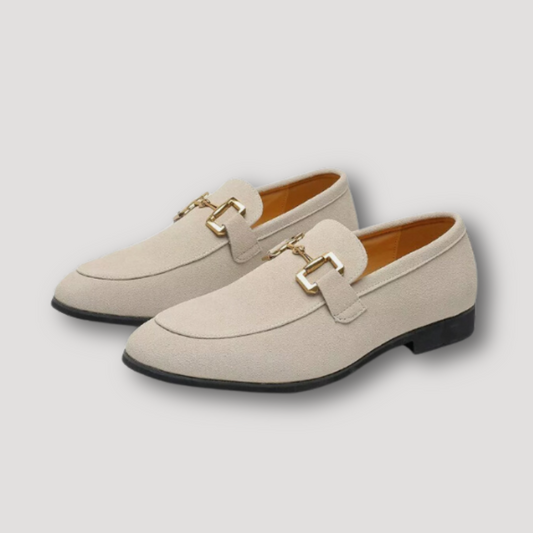 Minimalistisch Paard Bit Goudkleurig Zacht Suède Loafers