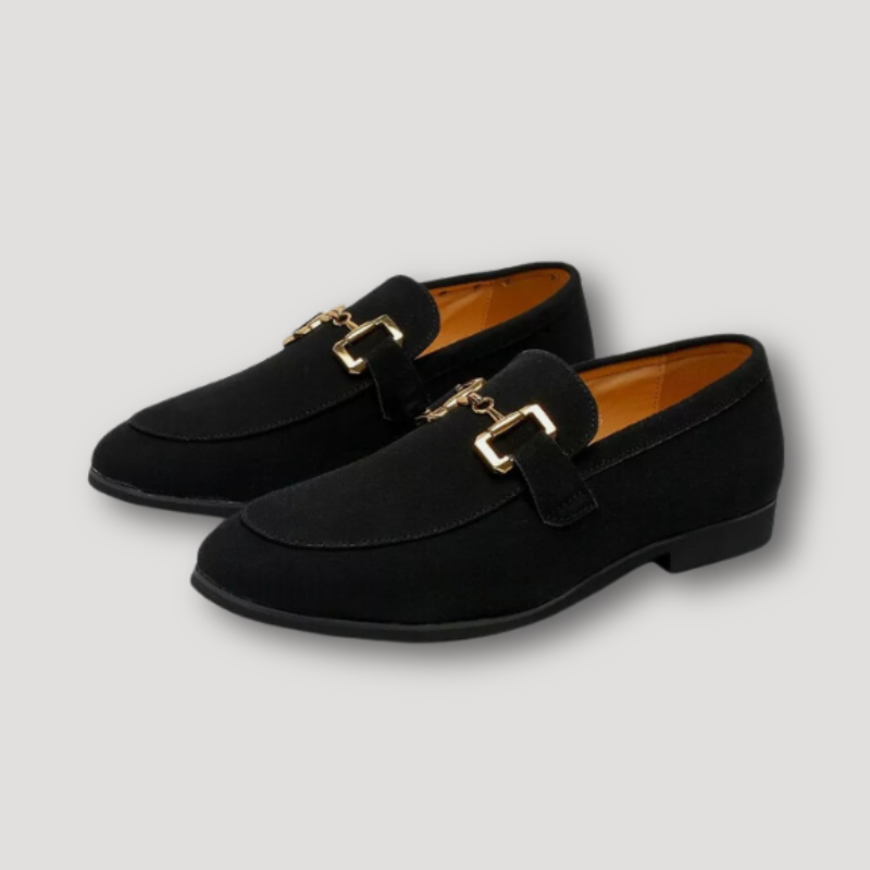 Minimalistisch Paard Bit Goudkleurig Zacht Suède Loafers