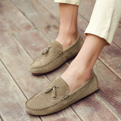 Outdoor Casual Suède Leer Kwast Loafers Women