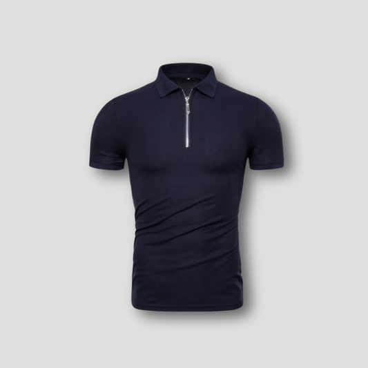 Old Money Style Half Zip Slim Fit Korte Mouwen Polo Shirt