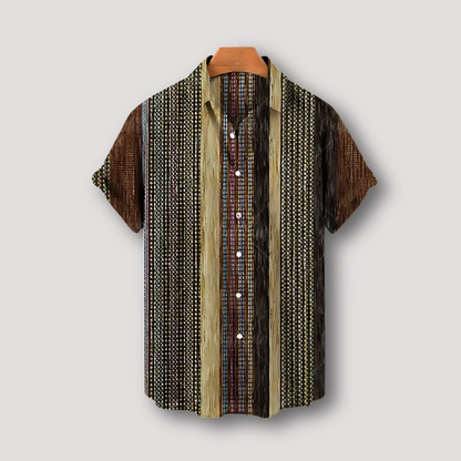 Kleurrijk Patroon Button Up Korte Mouw Zomer Collar Shirt