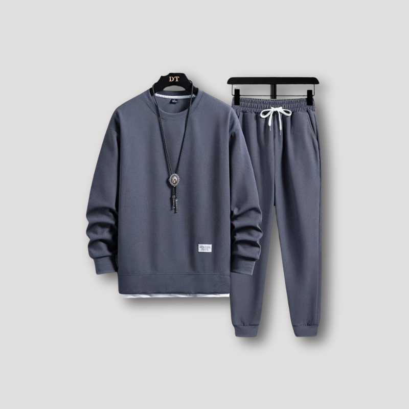 Crew Neck Trui Sweat Broek Set Voor Mannen