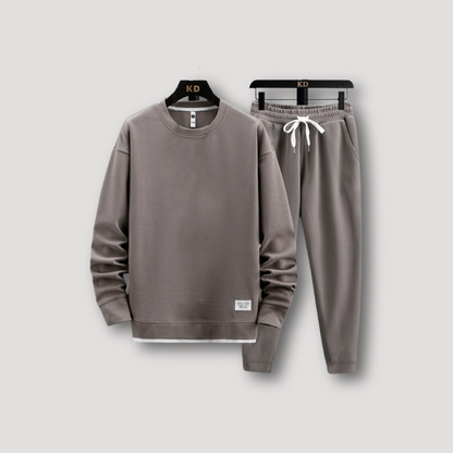 Crew Neck Trui Sweat Broek Set Voor Mannen