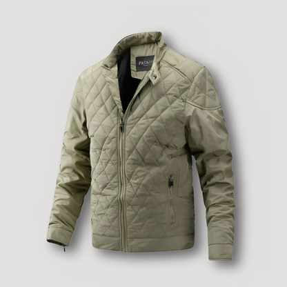 Outdoor Diamanten Patroon Quilted  Zip Up Padded Jas