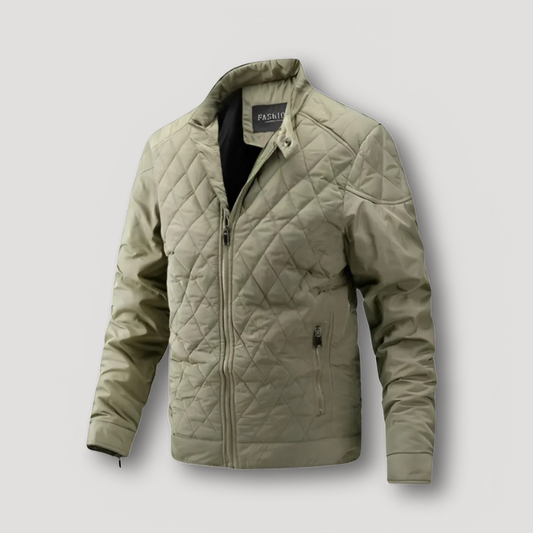 Outdoor Diamanten Patroon Quilted  Zip Up Padded Jas