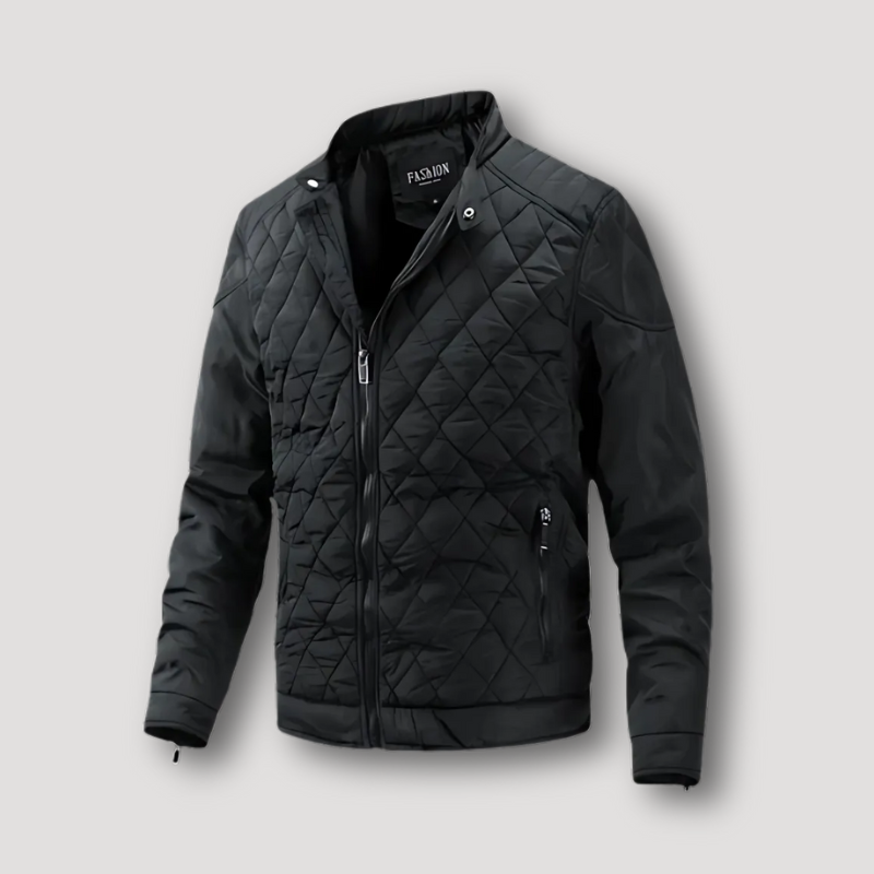 Outdoor Diamanten Patroon Quilted  Zip Up Padded Jas