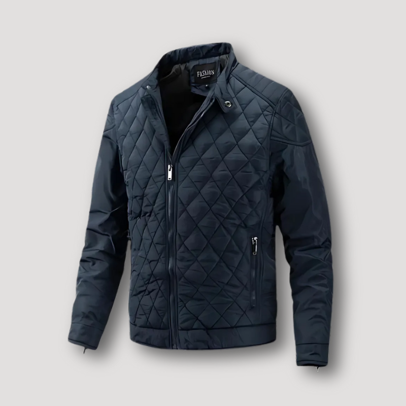 Outdoor Diamanten Patroon Quilted  Zip Up Padded Jas