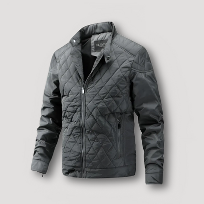 Outdoor Diamanten Patroon Quilted  Zip Up Padded Jas