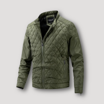 Outdoor Diamanten Patroon Quilted  Zip Up Padded Jas