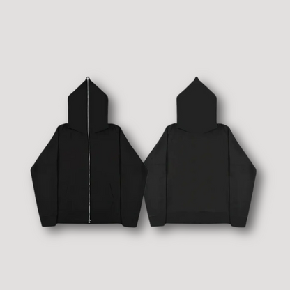 Streetwear Y2K Zip Up Effen Hoodie voor Mannen