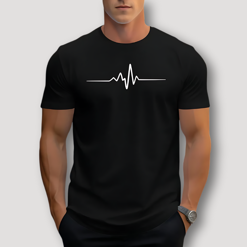 Hartslag Graphicsh Printed Zomer T Shirt Mannen