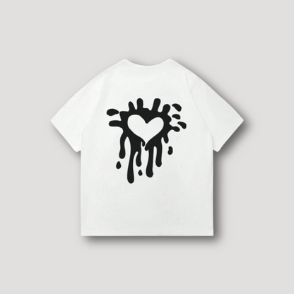 Hart grafische Print Zomer Crew Neck T Shirt