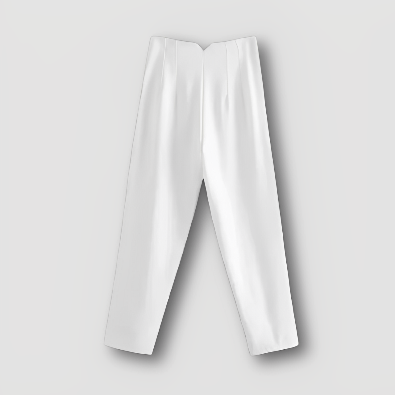 High-waisted Verticaal Naden Straight Leg Broek