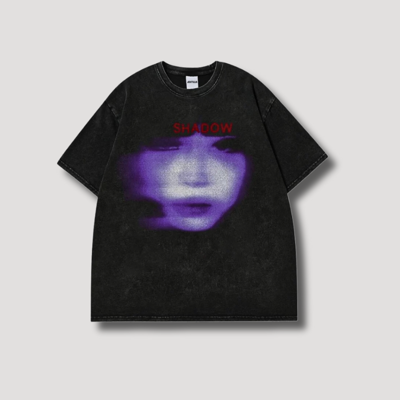 Y2K Gothic Face Graphic T-shirt - Vintage Hiphop Streetwear