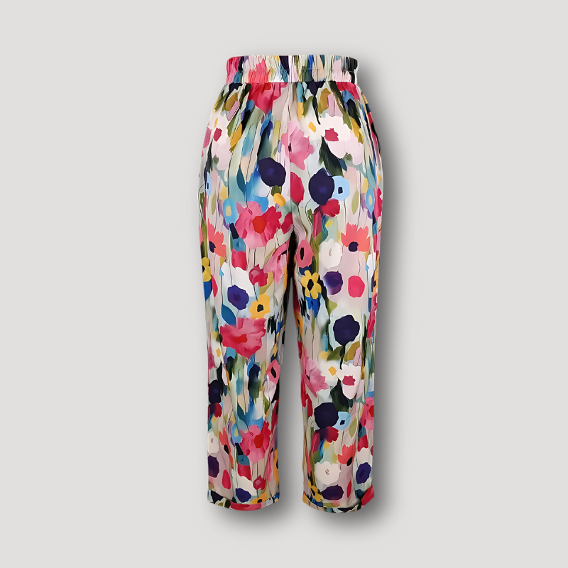 Strand Levendige Bloemenprint Wide Leg Summer Pants