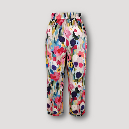 Strand Levendige Bloemenprint Wide Leg Summer Pants