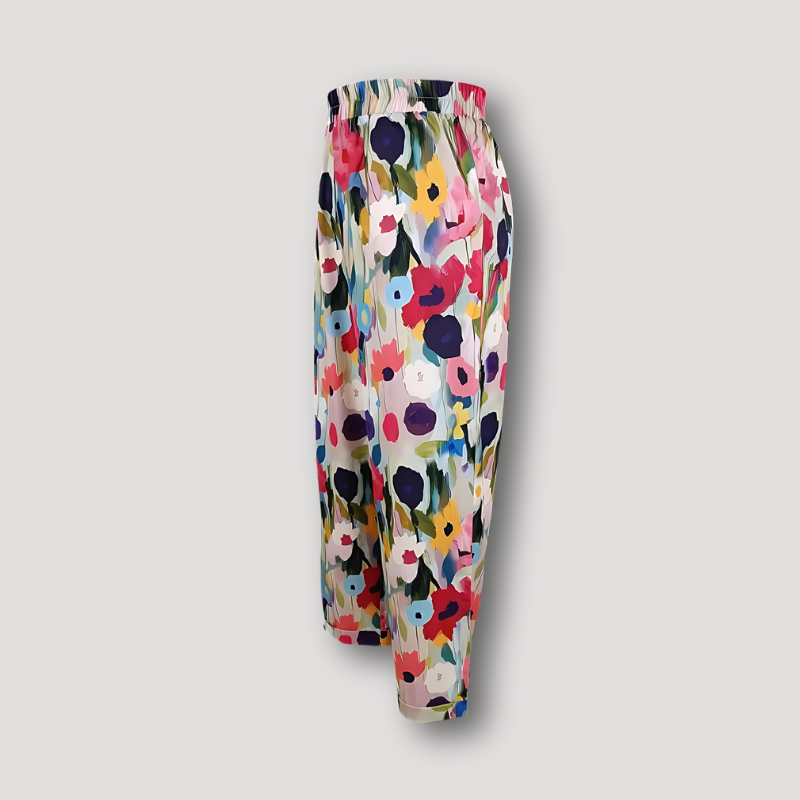 Strand Levendige Bloemenprint Wide Leg Summer Pants