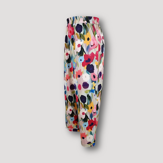 Strand Levendige Bloemenprint Wide Leg Summer Pants