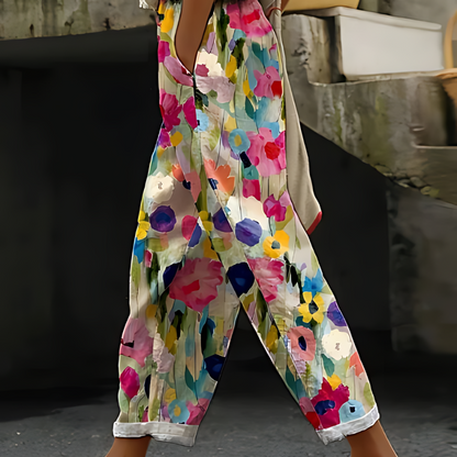 Strand Levendige Bloemenprint Wide Leg Summer Pants