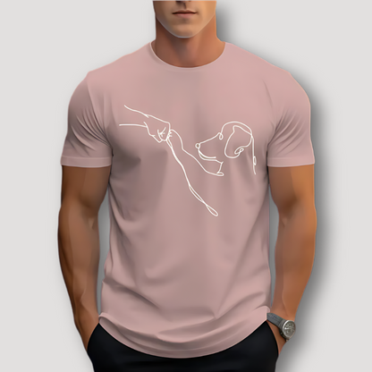 Hondenpoot Stoten Graphisch Zomer Printed T Shirt Mannen