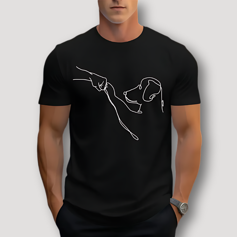 Hondenpoot Stoten Graphisch Zomer Printed T Shirt Mannen