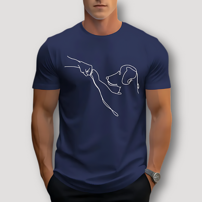 Hondenpoot Stoten Graphisch Zomer Printed T Shirt Mannen