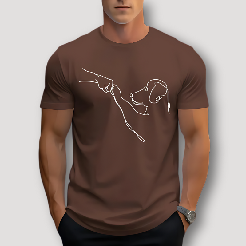 Hondenpoot Stoten Graphisch Zomer Printed T Shirt Mannen