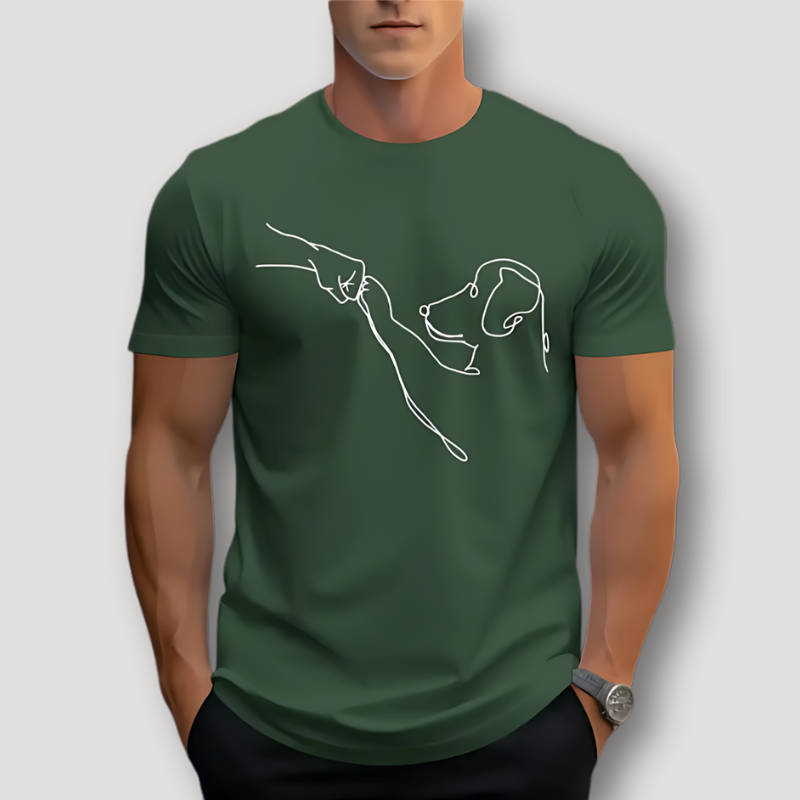 Hondenpoot Stoten Graphisch Zomer Printed T Shirt Mannen