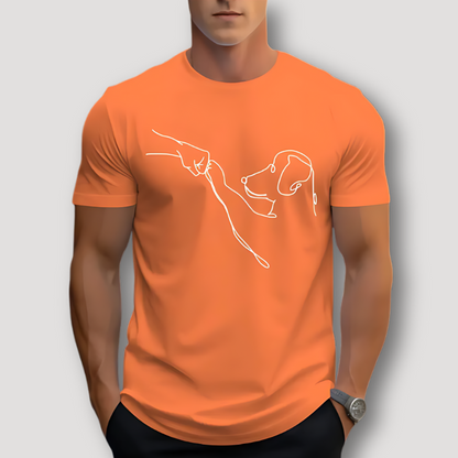 Hondenpoot Stoten Graphisch Zomer Printed T Shirt Mannen