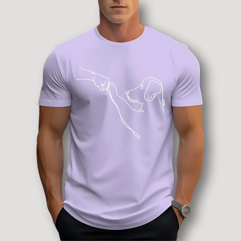 Hondenpoot Stoten Graphisch Zomer Printed T Shirt Mannen