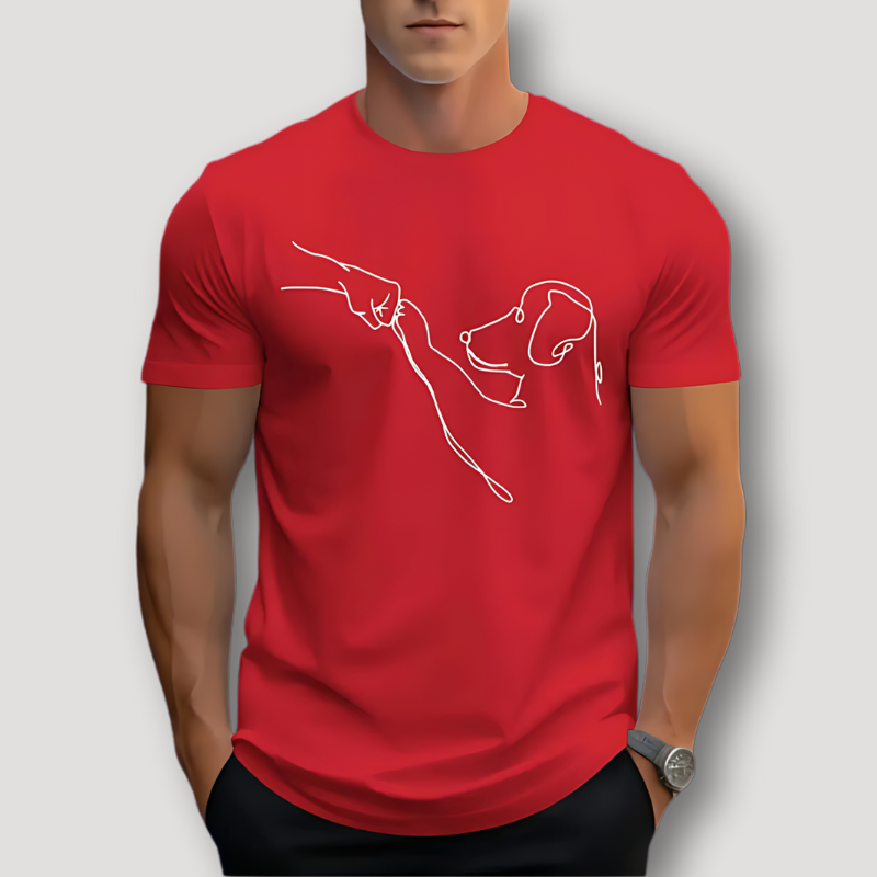 Hondenpoot Stoten Graphisch Zomer Printed T Shirt Mannen