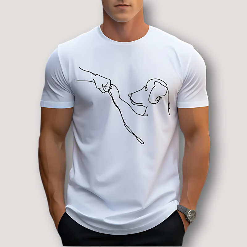 Hondenpoot Stoten Graphisch Zomer Printed T Shirt Mannen