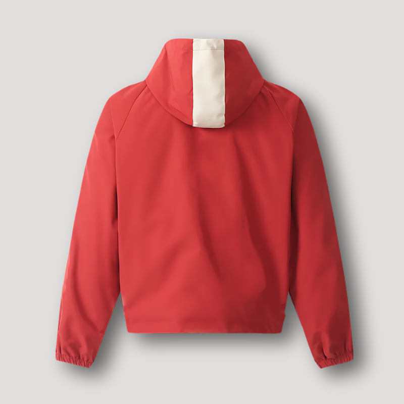 'CAREFREE' Borduursel Strepen Kleur Blok Hoodie Jas