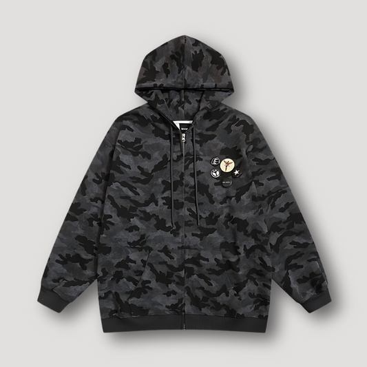 Klassiek Militair Camouflage Patroon Zip Up Hoodie