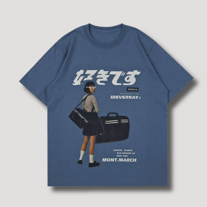 Japanse Reiziger Grafische Y2k Streetwear T-shirts