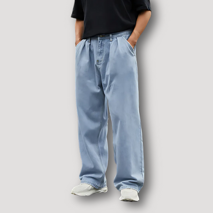 90s High Rise Baggy Pleated Denim Jeans Wijde Pijp