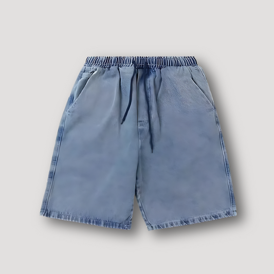 Licht Gewassen Baggy Skater Denim Shorts