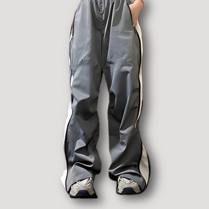 Sportief Wide Leg Baggy Fit Zijstrepen Techwear Broek