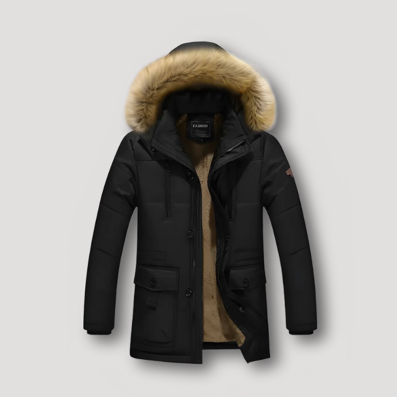 Zip Up Parka Stijl Pluche Faux Fur Glad Winter Jas