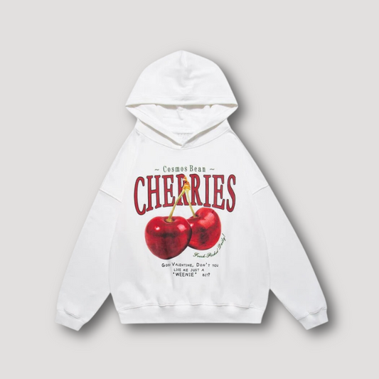 Glimmende Realistische Kersen Graphisch Hoodie Bedrukken