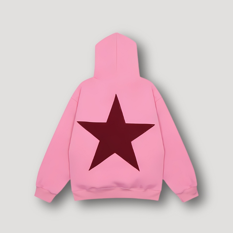 Achter Elkaar Ster Graphisch Afdrukken Hoodie