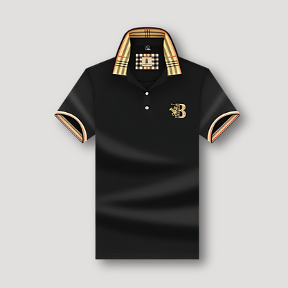 Letter B Borduren Gecontroleerd Collar Polo Shirt