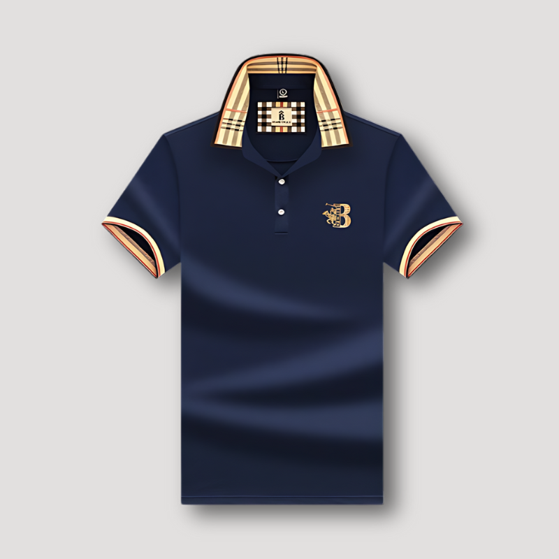 Letter B Borduren Gecontroleerd Collar Polo Shirt